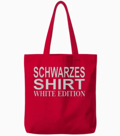 Humor Lustiger Spruch Schwarzes Shirt White Edition Tote Bags - Red