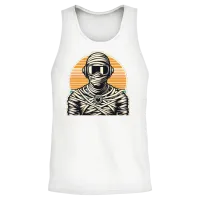 Retro Mummy Unisex Tank Top - White – 2