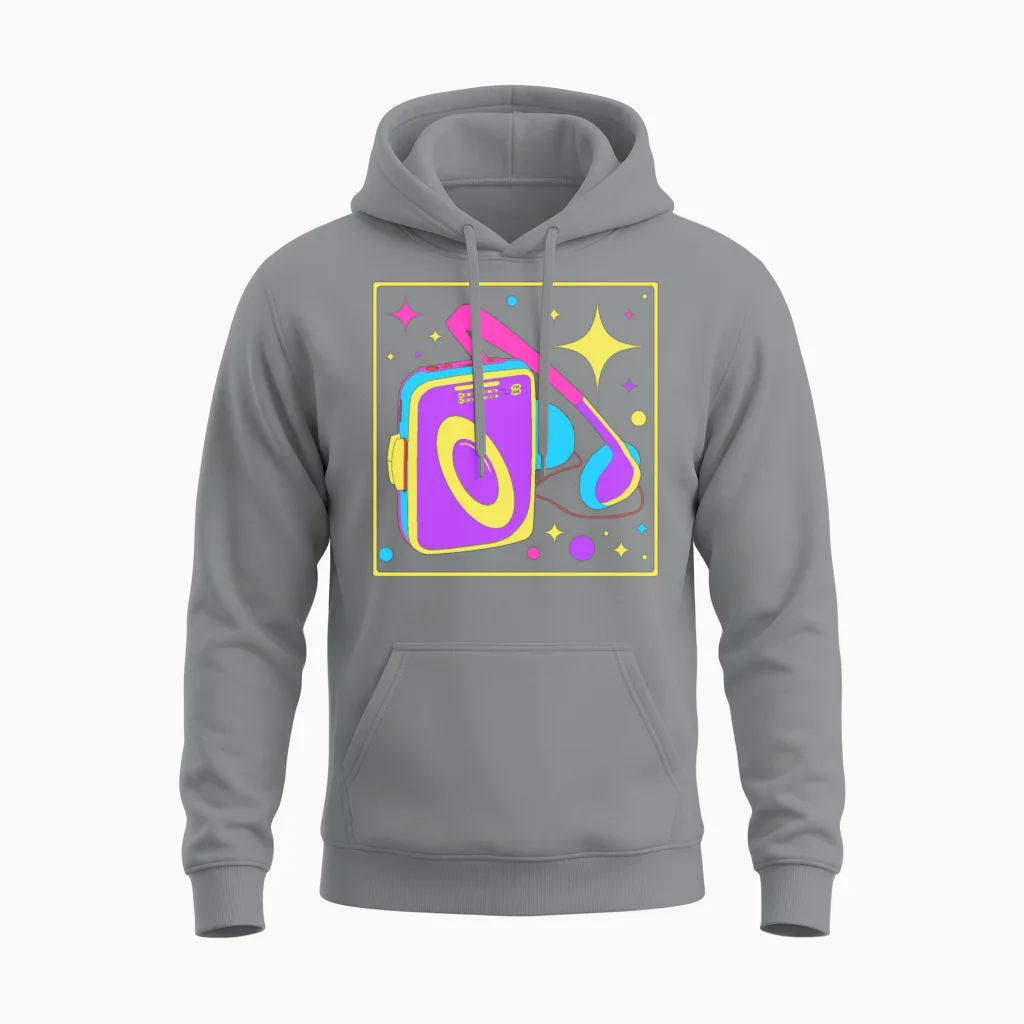 Retro Musician Music Lover National Retro Day Unisex Hoodie in Sport Grey