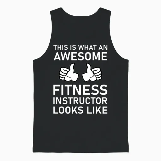 This Is What an Awesome Fitness Instructor Unisex Tank Top in Black