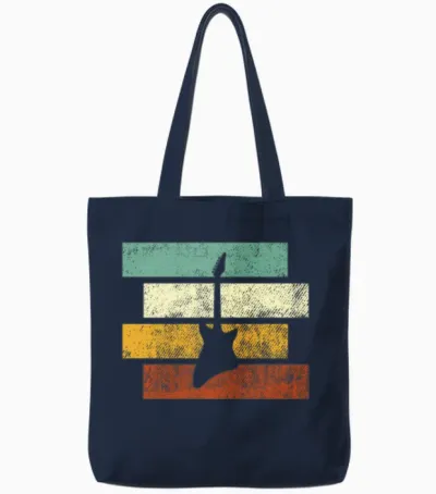 Rock Retro Tote Bags - Navy