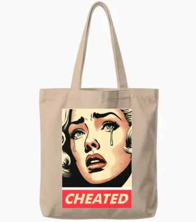 Retro Cheated Girl Tote Bags - Natural