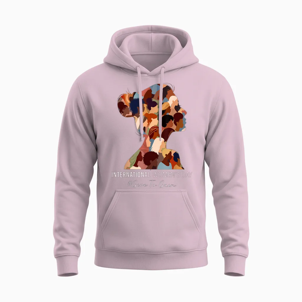 International Women's Day 2026 Give to Gain 8 March Support Unisex Hoodie in Light Pink
