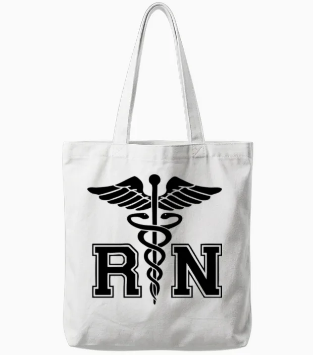 Rn Registered Nurse Nurses Gift Tote Bags in White