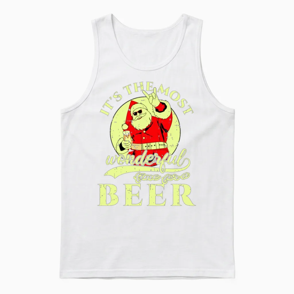 The Most Wonderful Time for a Beer Unisex Tank Top in White