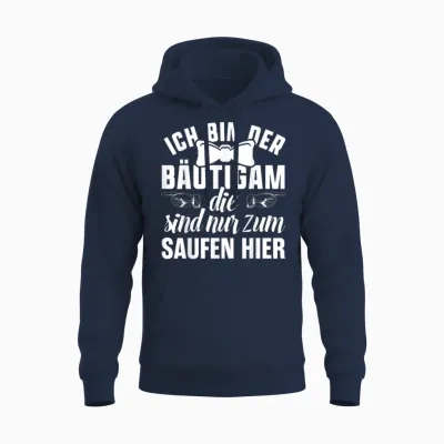 Jga Outfit Co. Herren T-Shirt Schwarz Small Party Jga Junggesellenabschied T-Shirt Mit Kurzarm Und Schleife Unisex Hoodie - Navy