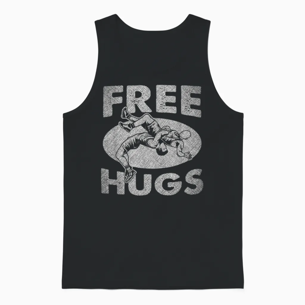 Wrestling - Funny Free Hugs Wrestling Unisex Tank Top in Black