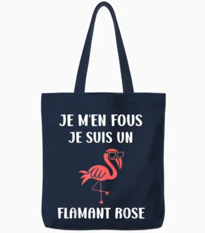 Funny Cute Animals Je Ne Fous Je Suis Un Flamingo Tote Bags - Navy