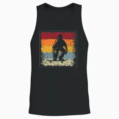 Skating Retro Unisex Tank Top - Black
