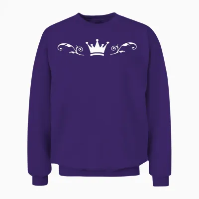 Crown White Unisex Sweatshirt - Purple