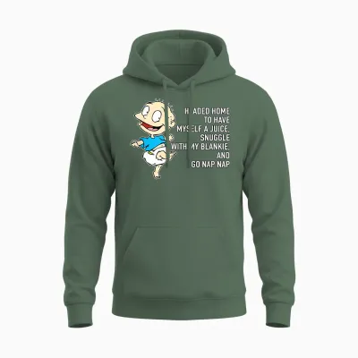 Tommy Pickles - Juice, Blankie & Nap Nap Unisex Hoodie - Military Green