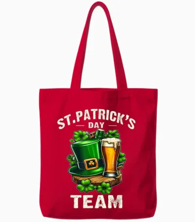 St Patricks Team Saint Patrick's Day Beer Humour Tote Bags - Red