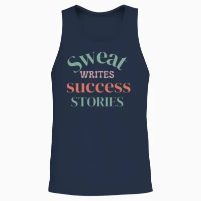 Sweat Writes Success Stories Unisex Tank Top - Navy