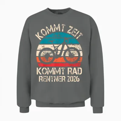 Rentner 2026 Spruch Fahrrad Ebike Rente Ruhestand Radfahrer Unisex Sweatshirt - Graphite Heather