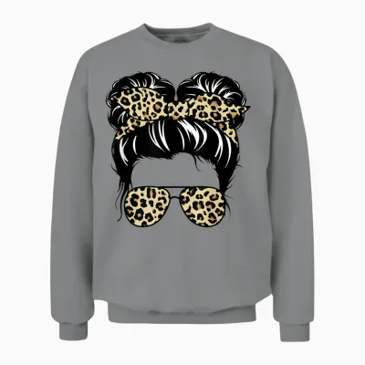 Mom Life Kidlife Mama Und Tochter Leopard Passende Outfits Unisex Sweatshirt - Sport Grey