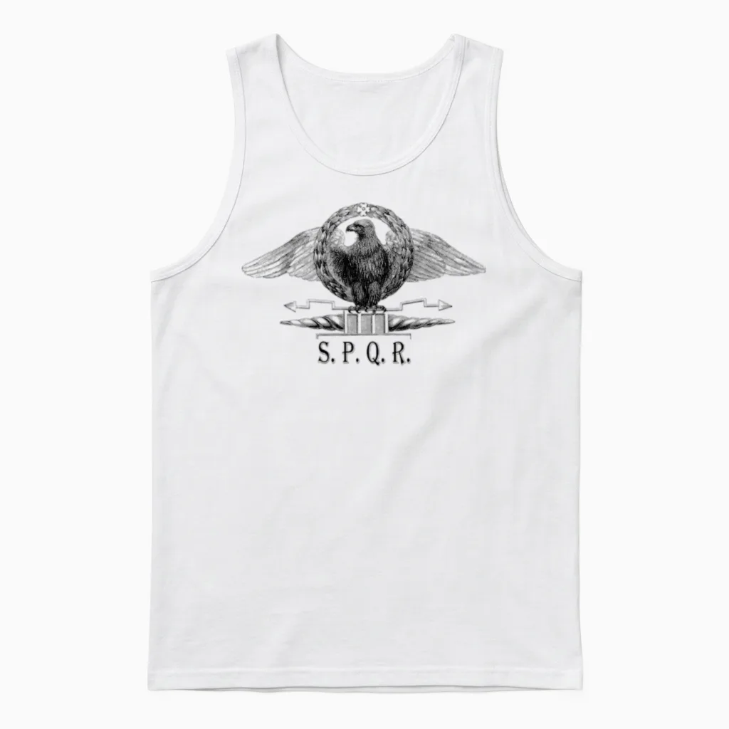 Roman Eagle with Spqr Wildlife Unisex Tank Top in White