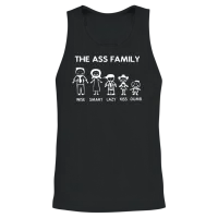 Ass Family Funny Sayings Witty Offensive Humorous Unisex Tank Top - Black – 2