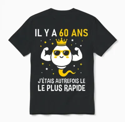 Graine Le Plus Rapide Anniversaire Blague Humour 60 Ans T-Shirt Haut De Gamme Unisex T-Shirt - Black