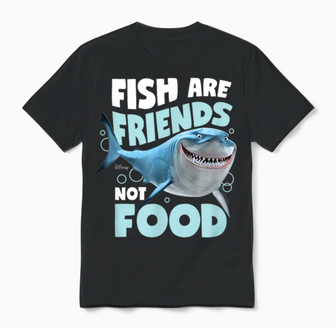 Finding Nemo - Fish Are Friends, Not Food Unisex T-Shirt in Black