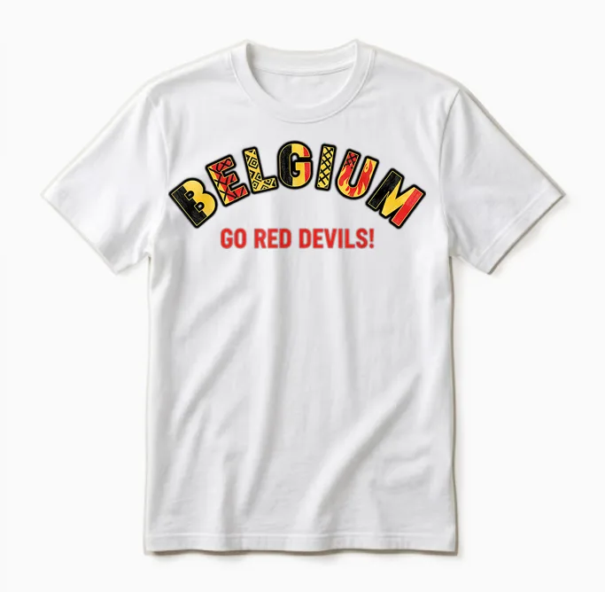 Maillot De Supporter Belgique Go Red Devils 2026 Unisex T-Shirt in White