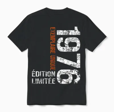 Vintage 1976 Gift 50 Years Man Birthday Humour Unisex T-Shirt - Black