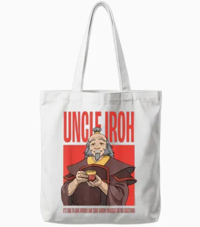 Avatar: the Last Airbender Uncle Iroh Look Inward Anime Tote Bags - White