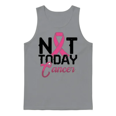 Not Today Cancer - Breast Cancer Awareness Fighter Unisex Tank Top - Sport Grey