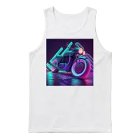 Ride the Retro 2 Unisex Tank Top - White – 1