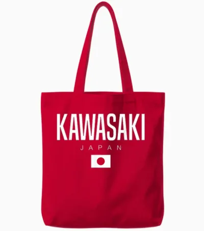 Kawasaki Japan Tote Bags - Red