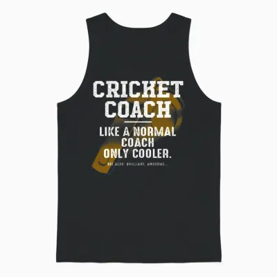 Cricket Coach Like a Normal Coach Cricketer Funny Unisex Tank Top - Black