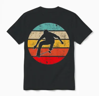 Skate Retro Unisex T-Shirt - Black