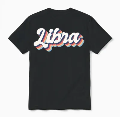 Retro Libra 1 Unisex T-Shirt - Black