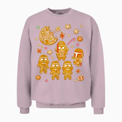 Star Wars Gingerbread Cookies Galactic Empire Holiday Unisex Sweatshirt - Light Pink
