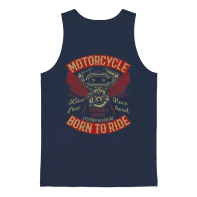 Motorcycle Biker Motorcycling Unisex Tank Top - Navy