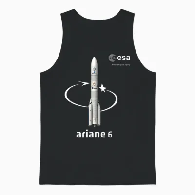 Esa European Space Agency Mission Ariane 6 Fusée T-Shirt, Black, S Unisex Tank Top - Black
