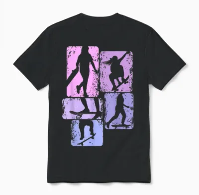 Skateboard Mädchen Skater Girl Skateboard Kinder Unisex T-Shirt - Black
