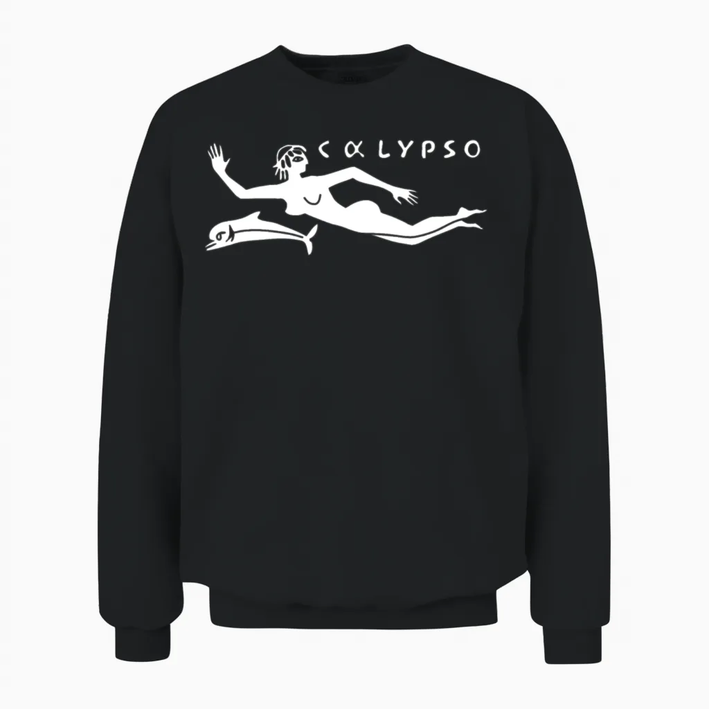 Rv Calypso, Jacques Yves Cousteau Unisex Sweatshirt in Black