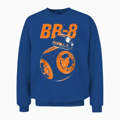 Star Wars Bb-8 Portrait Logo T-Shirt, White, S Unisex Sweatshirt - Royal