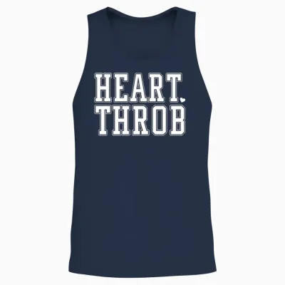 Heart Throb Retro Valentine Unisex Tank Top - Navy