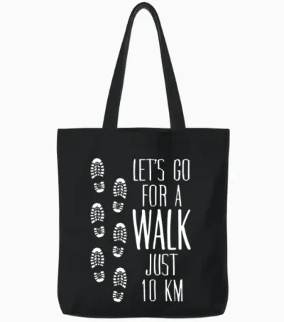 Hiking Walk Walking Hike Tote Bags - Black