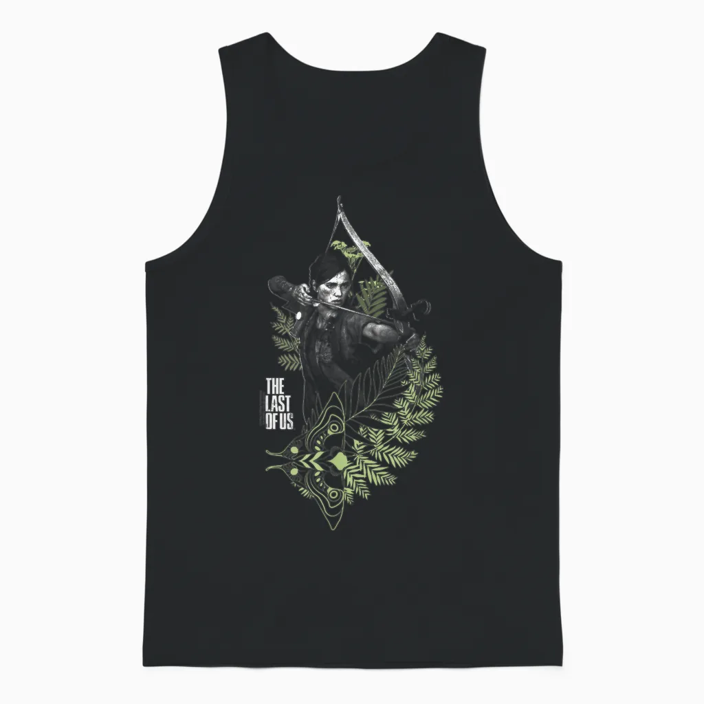 The Last of Us Ellie with Moth and Leaves Video Game Unisex Tank Top in Black