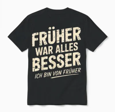 T-Shirt with German Text "früher War Alles Besser Ich Bin Von Früher War Alles Besser Ich Bin Unisex T-Shirt - Black