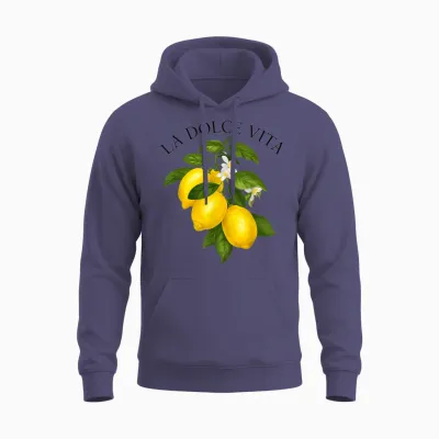 La Dolce Vita X Lemon/lemon/limoncello T-Shirt, White, S Unisex Hoodie - Heather Sport Dark Navy