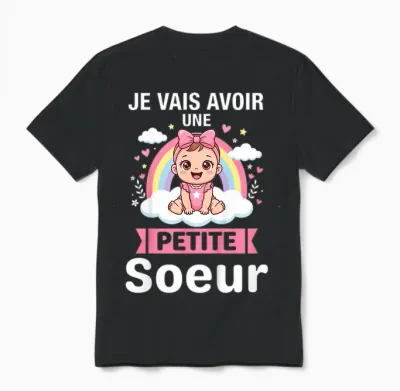 Enfant Annonce Grossesse - Bientôt Je Vais Avoir Une Petit Soeur Unisex T-Shirt - Black