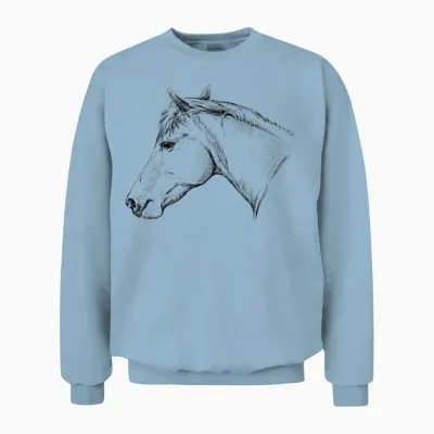 Sketch of a Horse's Head Unisex Sweatshirt - Light Blue