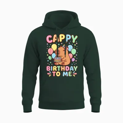 Cappy Birthday Capybara Birthday to Me Unisex Hoodie - Forest