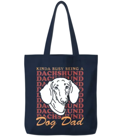 Dachshund Dog Dad Dog Owner Dachshunds Tote Bags - Navy