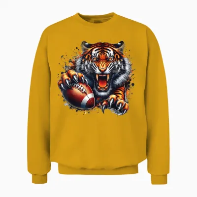 Touchdown American Football Game Day Thanksgiving Tiger Cool Unisex Sweatshirt - Gold