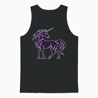 Design Horse Unicorn Unisex Tank Top - Black