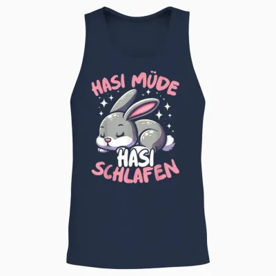 Hasi Müde Hasi Schlafen Lustiges Süßes Schlafshirt Damen Unisex Tank Top - Navy